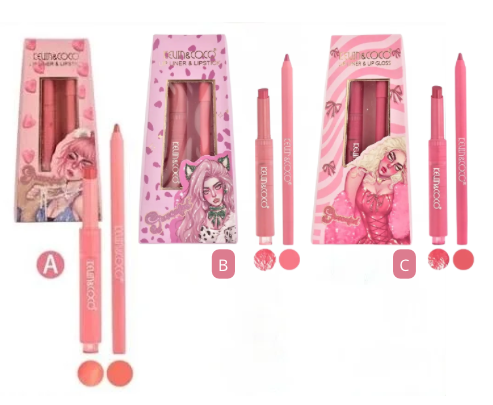 KEVIN & COCO LIP LINER / LIPSTICK - SET DE DELINEADOR DE LABIOS Y LABIAL