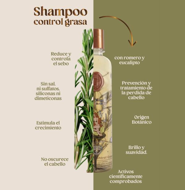 Shampoo control grasa con romero y eucalipto 400mL